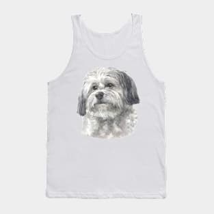 Sweet White Havanese Watercolor Art Tank Top